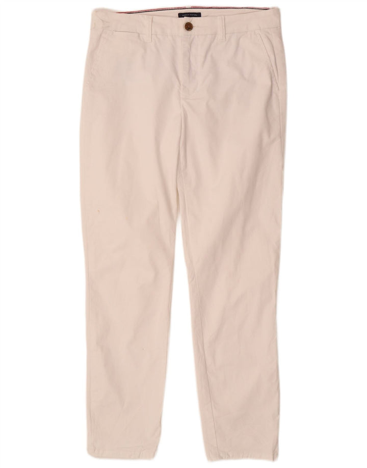 TOMMY HILFIGER Γυναικείο Slim παντελόνι Chino US 8 Medium W30 L29 Λευκό βαμβακερό