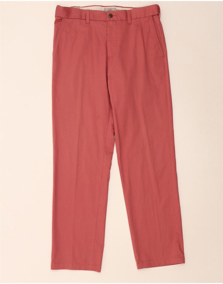 Marks & Spencer Ανδρικό παντελόνι Chino με κανονική εφαρμογή W34 L31 κόκκινο βαμβακερό