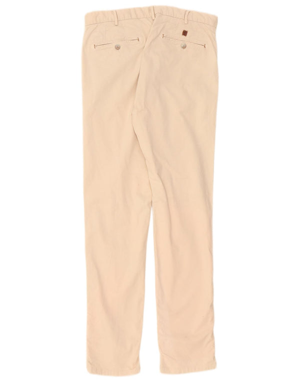 Massimo Dutti Ανδρικό παντελόνι Chino με λεπτή εφαρμογή EU 42 Μεγάλο W32 L34 Μπεζ βαμβακερό