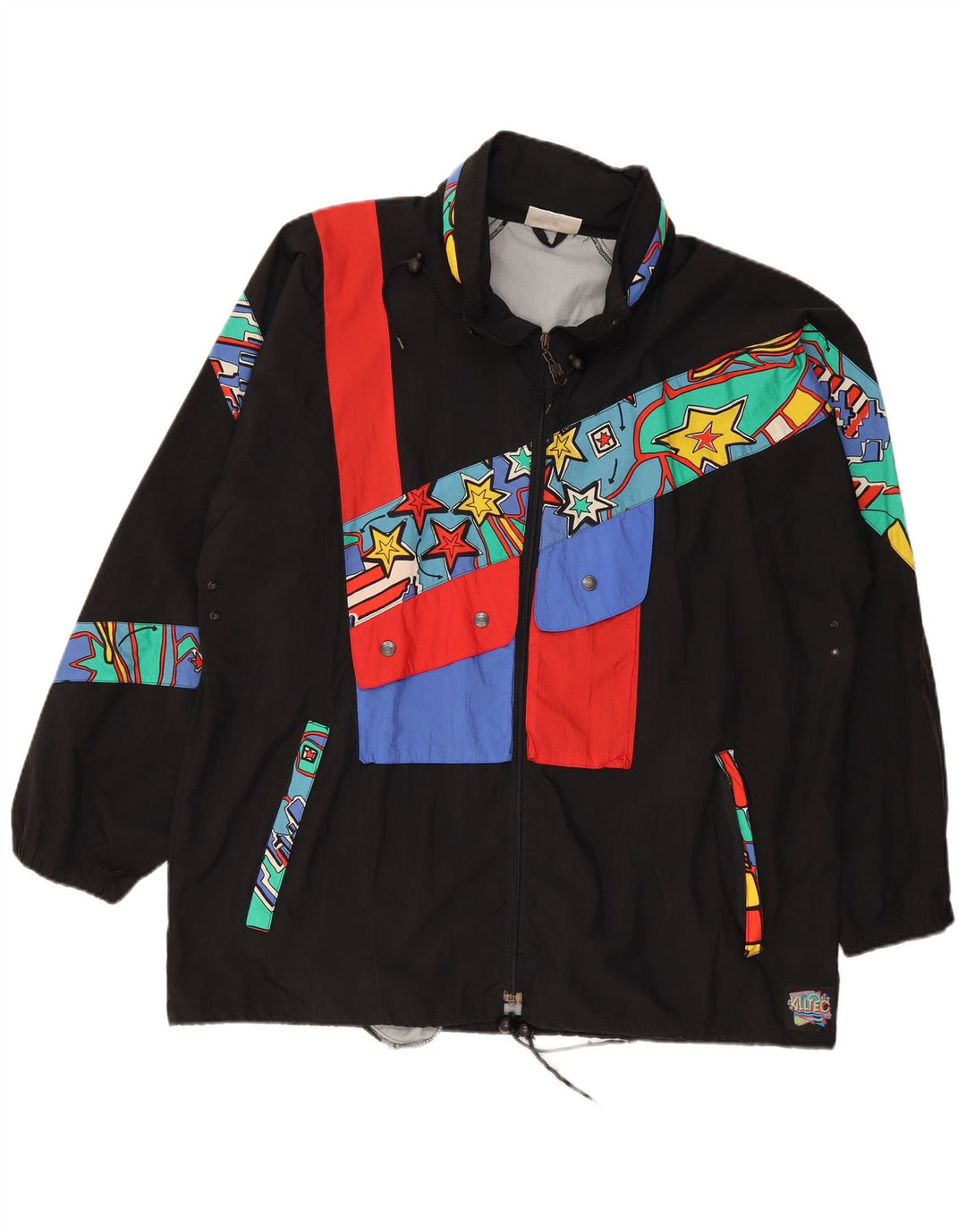 KILLTEC Ανδρικό μπουφάν Windbreaker UK 42 XL Μαύρο Colourblock Πολυαμίδιο