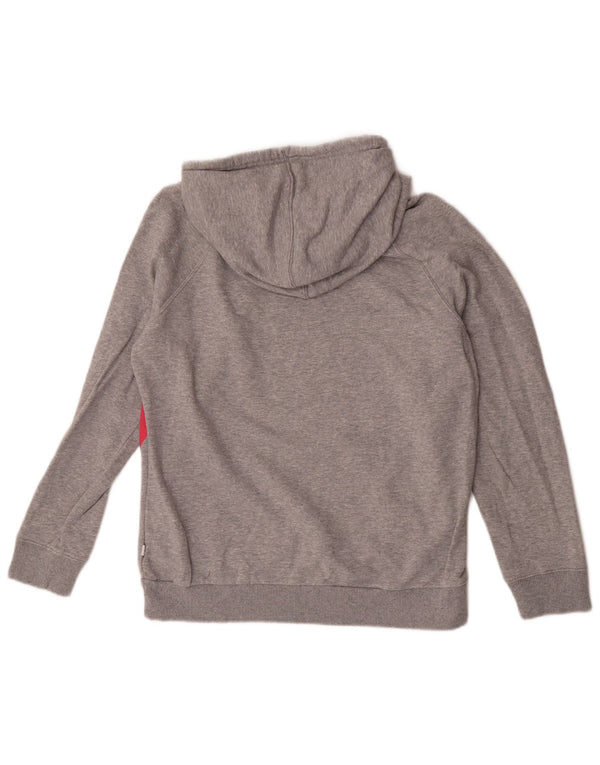 Adidas Γυναικείο Γραφικό Hoodie Jumper UK 14 Large γκρι βαμβακερό