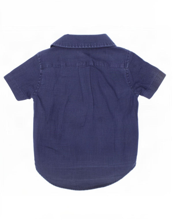 Ralph Lauren Boys Short Sleeve Shirt 2-3 Years Navy Blue Linen