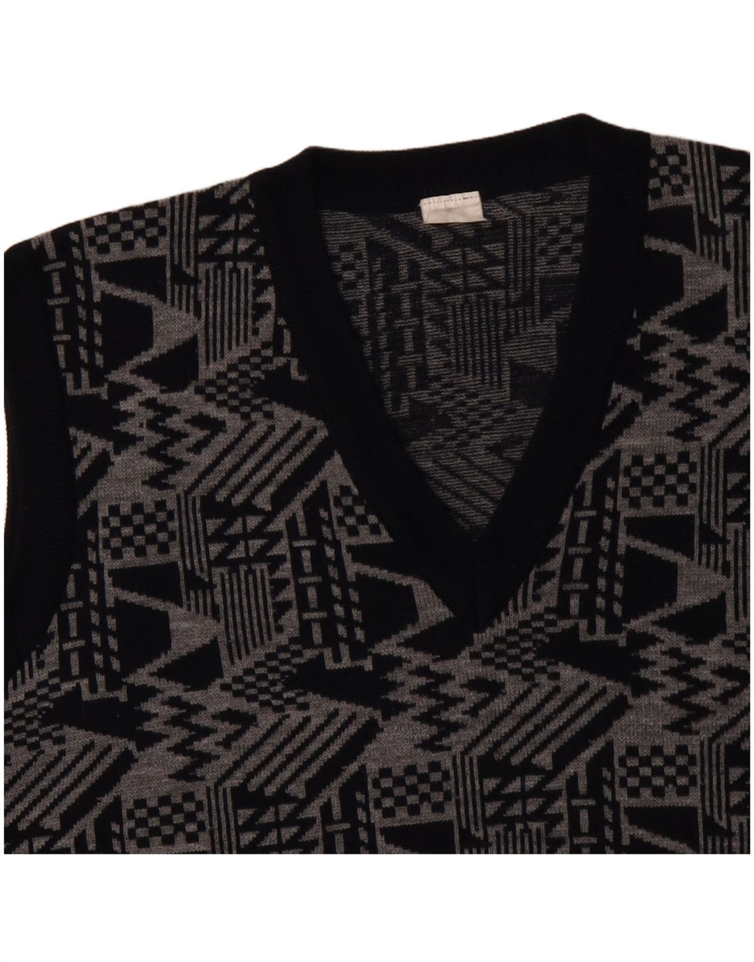 VINTAGE Ανδρικό γιλέκο Tank Top Large Navy Blue Geometric