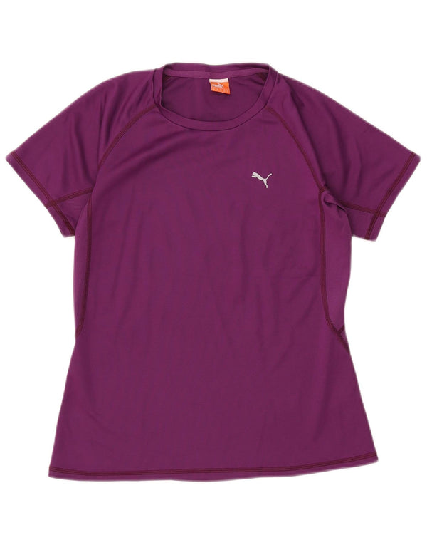 PUMA Γυναικείο T-Shirt Top UK 12 Medium Purple Polyester