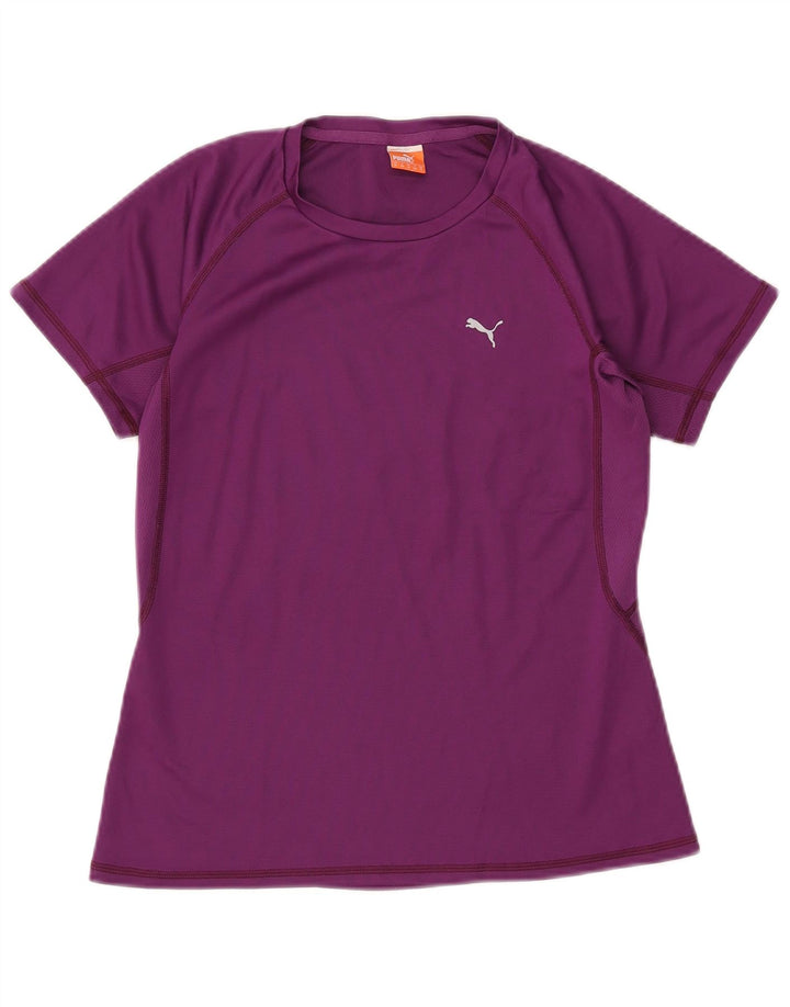 PUMA Γυναικείο T-Shirt Top UK 12 Medium Purple Polyester