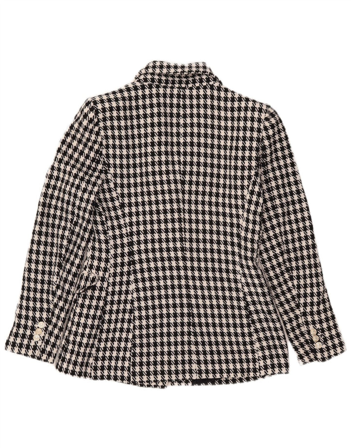 Zara Γυναικείο σακάκι με διπλό στήθος UK 10 Small Black Houndstooth