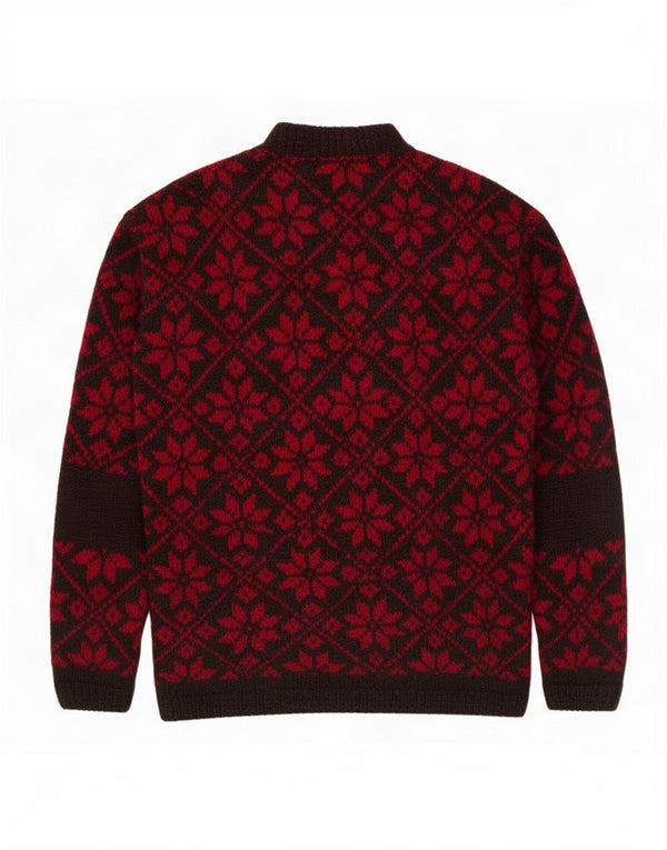 Vintage γυναικείο πουλόβερ με λαιμό χελώνα UK 16 Large Red Fair Isle