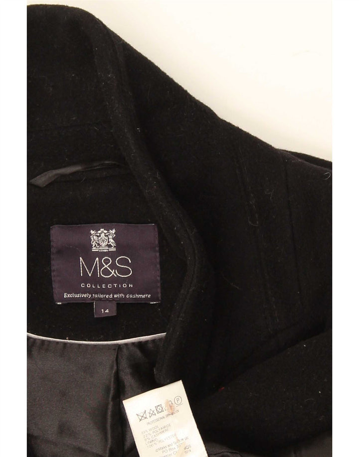 Marks & Spencer Γυναικείο Πανωφόρι UK 14 Large Black Wool