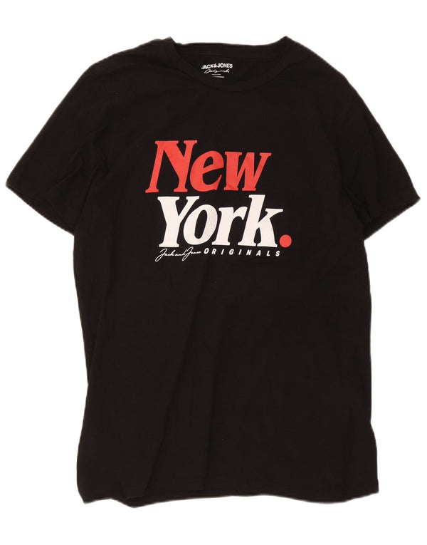 Jack & Jones Ανδρικό γραφικό μπλουζάκι New York Top Medium μαύρο βαμβακερό