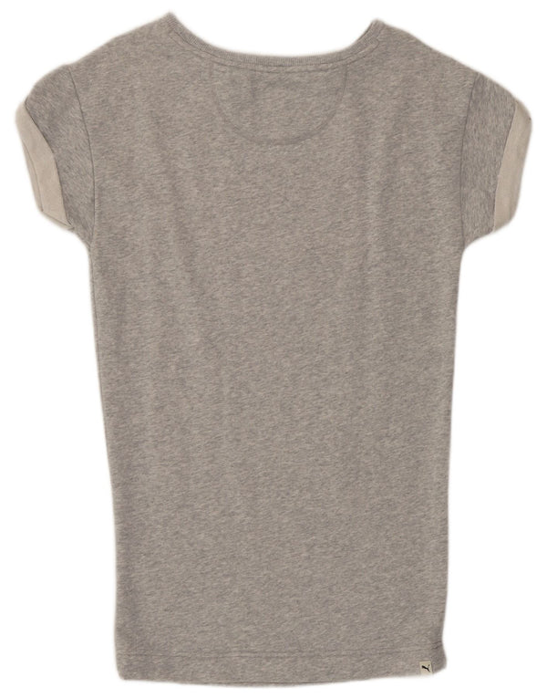 Puma Γυναικείο T-Shirt Top UK 8 Small Grey Flecked