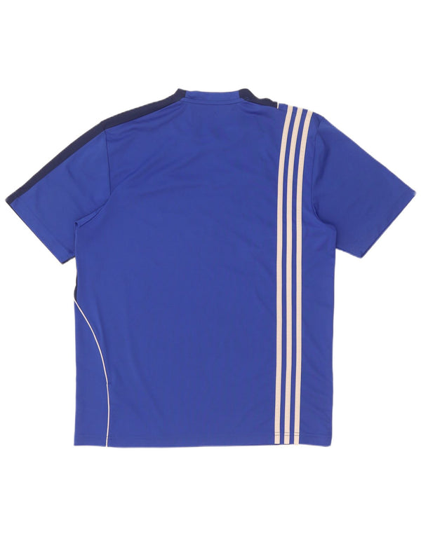 Ανδρικό γραφικό T-shirt Adidas Climalite Top UK 40/42 Medium Blue Colourblock