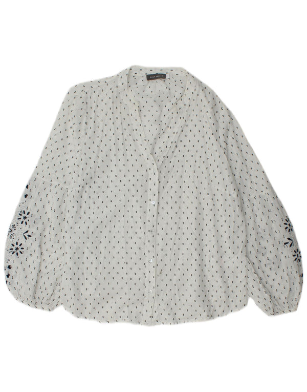 Γυναικείο πουκάμισο MINT VELVET Μπλούζα UK 16 Large White Floral Βαμβακερό