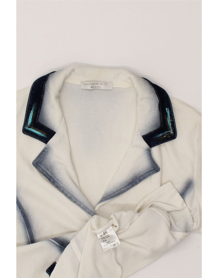 MARISA MONTI Womens 3 Button Blazer Jacket IT 46 Large White Viscose Vintage Marisa Monti and Second-Hand Marisa Monti from Messina Hembry 