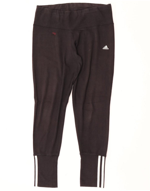 Γυναικείο κολάν Adidas UK 12/14 Μεσαίο μαύρο βαμβακερό