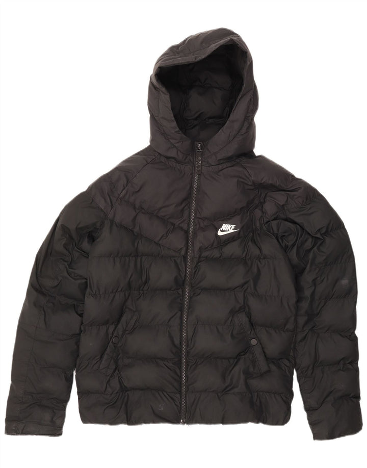 Μπουφάν Nike Boys με κουκούλα με επένδυση 13-14 ετών XL μαύρο πολυεστέρα
