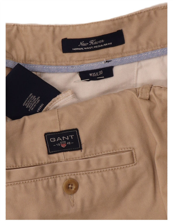 Ανδρικά GANT New Haven Regular Fit ίσια παντελόνια Chino W35 L30 Beige