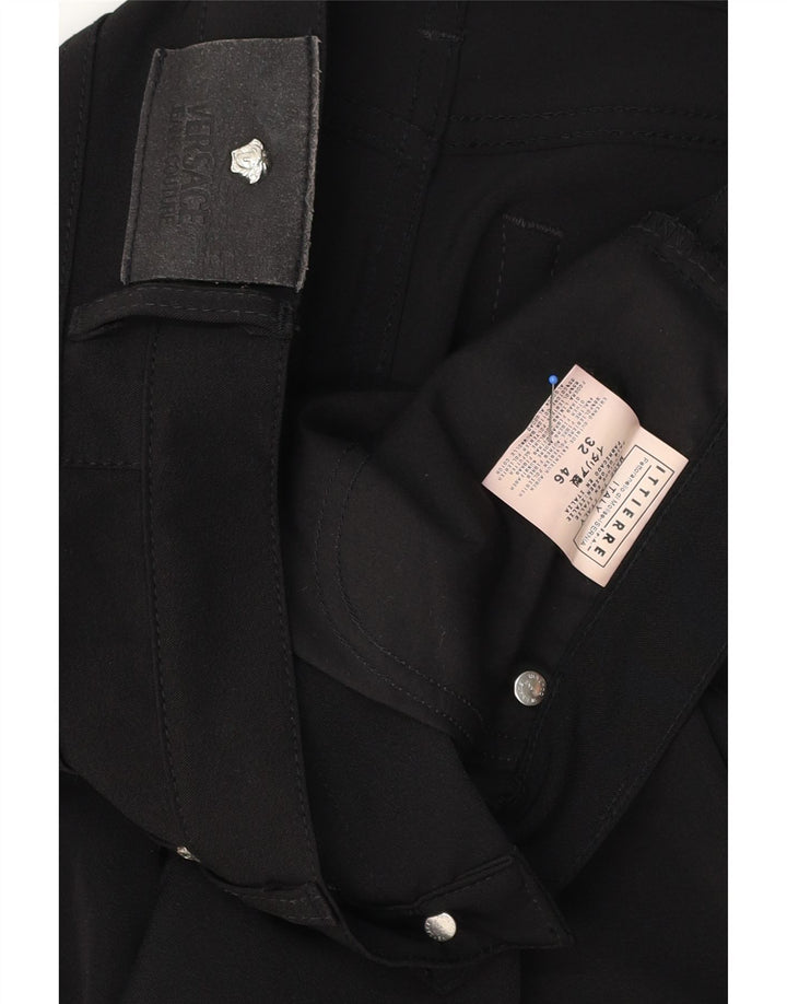 VERSACE Ανδρικό ίσιο παντελόνι casual IT 46 Small W32 L30 μαύρο πολυεστέρα