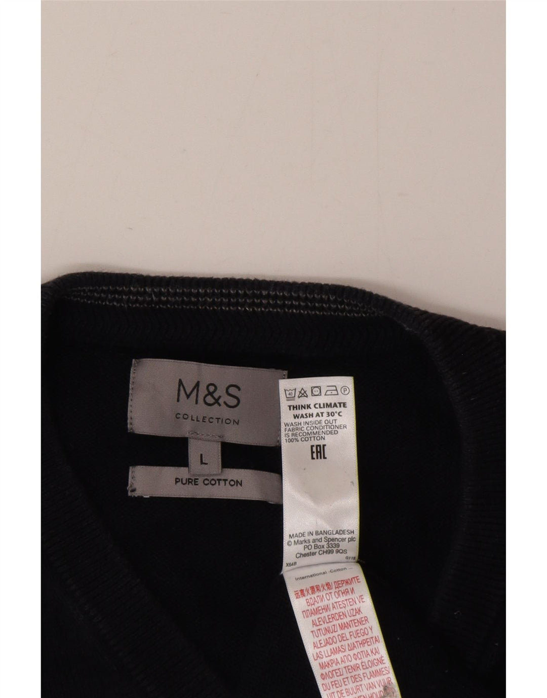 Marks & Spencer Ανδρικό γιλέκο Tank Top Large Navy Blue Cotton