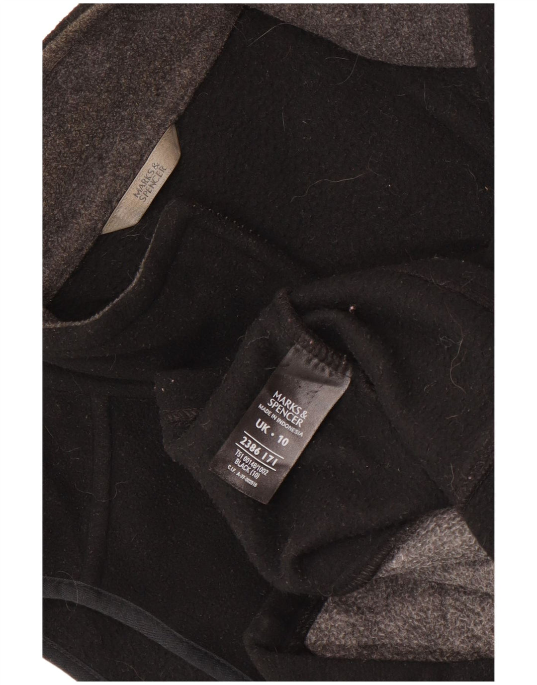 Marks & Spencer Γυναικεία Fleece Gilet UK 10 Small Black Polyester