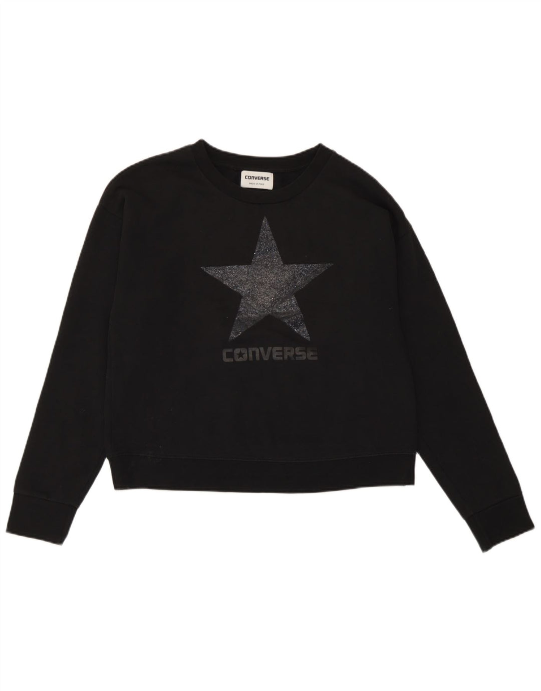 Γυναικεία φούτερ Converse Graphic Oversized Jumper UK 10 Small Black
