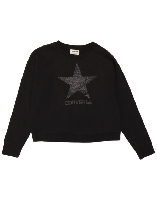 Γυναικεία φούτερ Converse Graphic Oversized Jumper UK 10 Small Black
