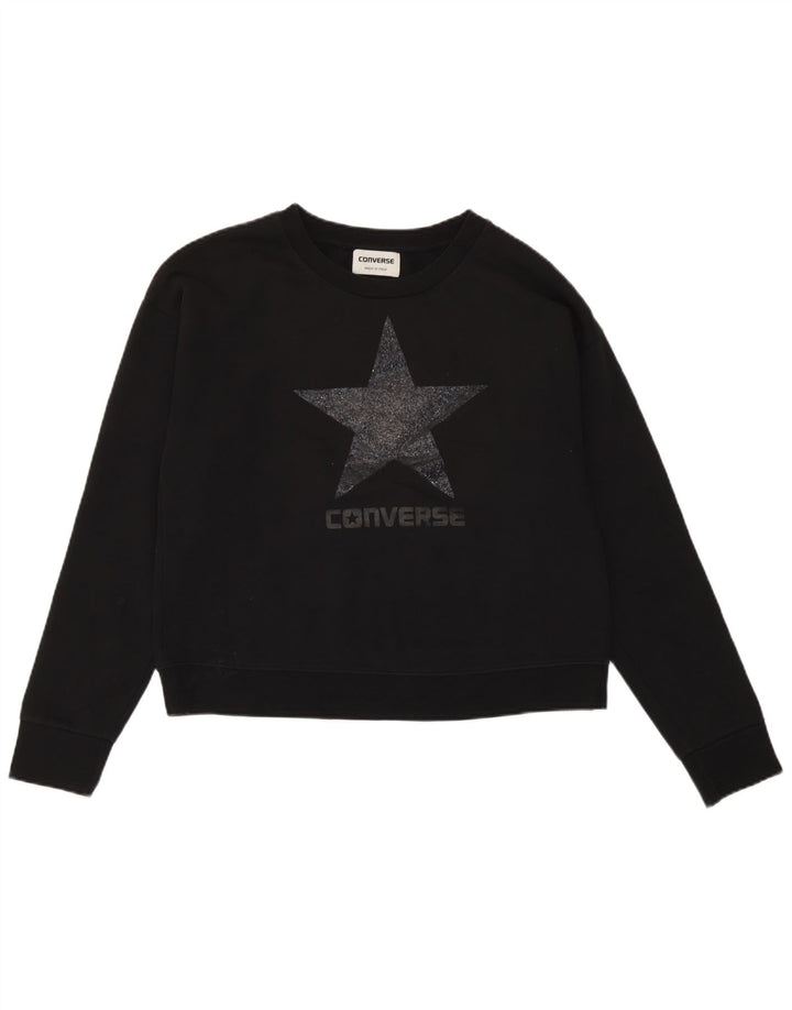 Γυναικεία φούτερ Converse Graphic Oversized Jumper UK 10 Small Black