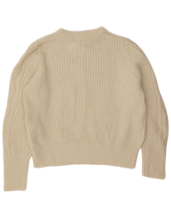 Marks & Spencer Γυναικείο πουλόβερ με λαιμόκαυστο UK 16 Large Beige Polyester