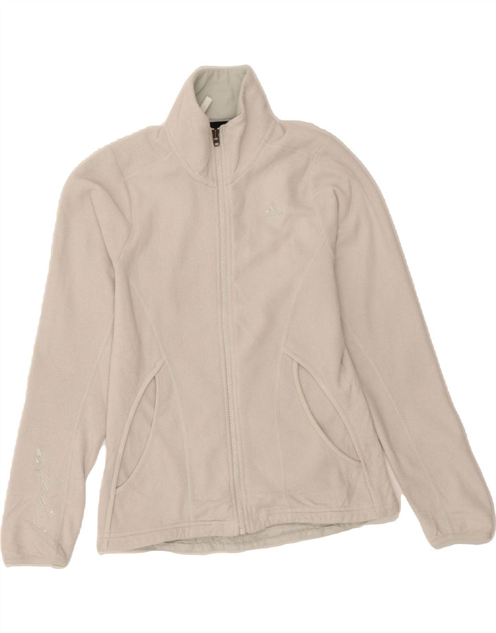 ADIDAS Womens Climawarm Fleece Jacket UK 12 Medium  White Polyester Vintage Adidas and Second-Hand Adidas from Messina Hembry 
