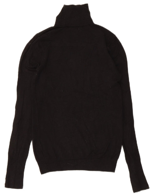 Zara Γυναικείο πουλόβερ με ρολό λαιμόκοψη UK 8 Small Black Viscose