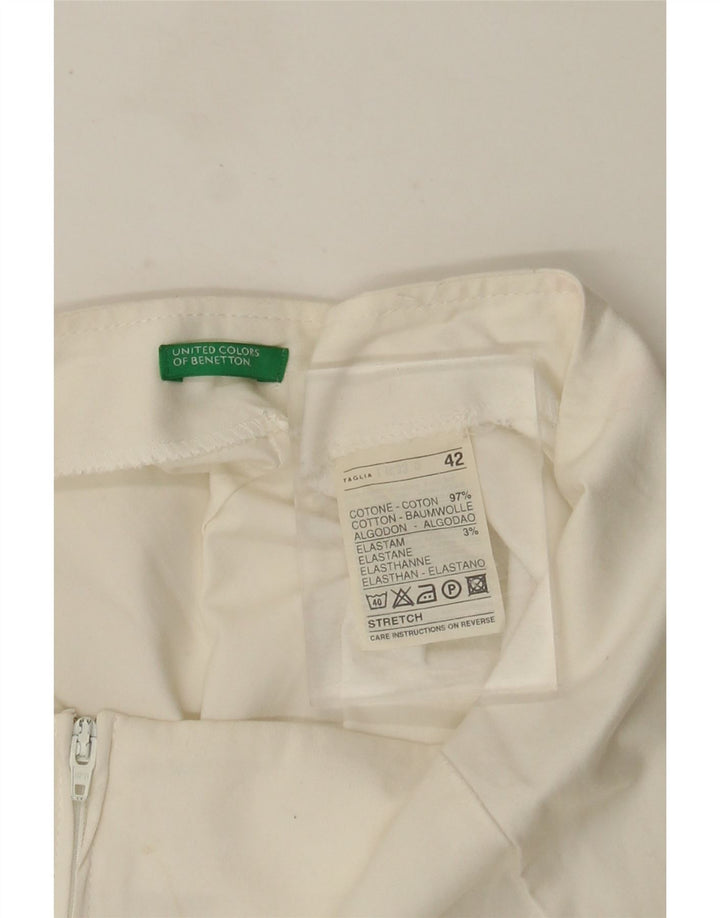 Γυναικεία φούστα Benetton A-Line IT 42 Medium W28 Λευκή Βαμβακερή