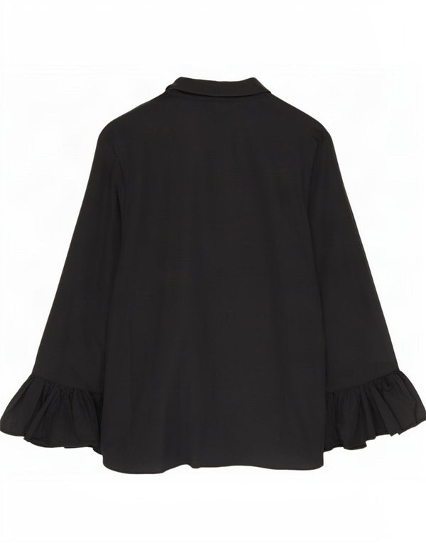 Marks & Spencer Γυναικείο Πουκάμισο Μπλούζα UK 24 4XL Μαύρο βαμβακερό