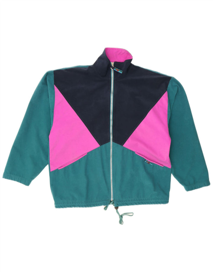 Vintage Ανδρική βελούδινη αθλητική φόρμα Top Jacket Μικρό πολύχρωμο Colourblock