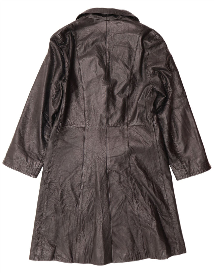 ΝΕΑ ΣΥΛΛΟΓΗ Γυναικείο Δερμάτινο Παλτό IT 44 Medium Black Leather