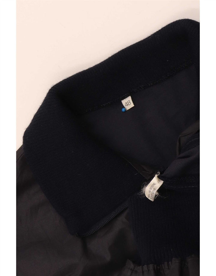Vintage γυναικείο μπουφάν Bomber IT 48 XL Navy Blue Colorblock Polyester