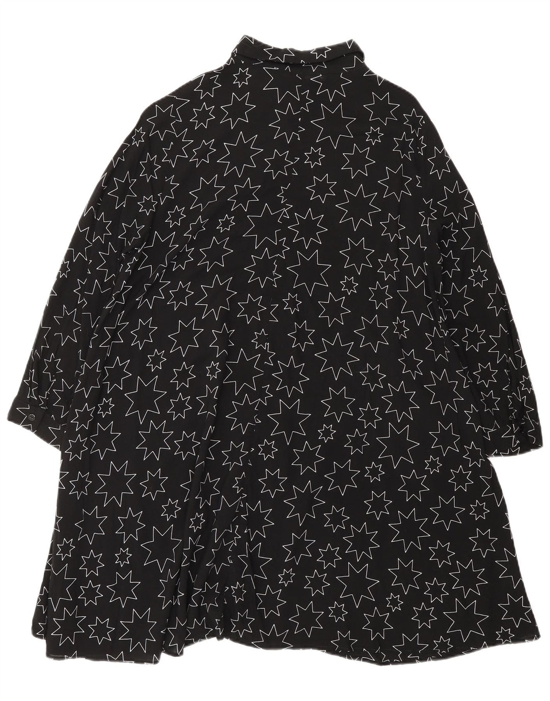 ZARA Womens Oversized Abstract Pattern Shirt Dress UK 6 XS Black