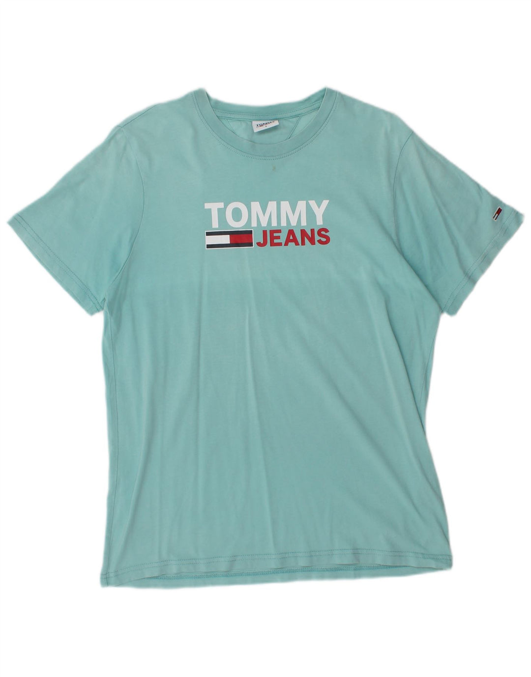 Tommy Hilfiger Ανδρικό γραφικό T-Shirt Top Μικρό Μπλε Βαμβακερό