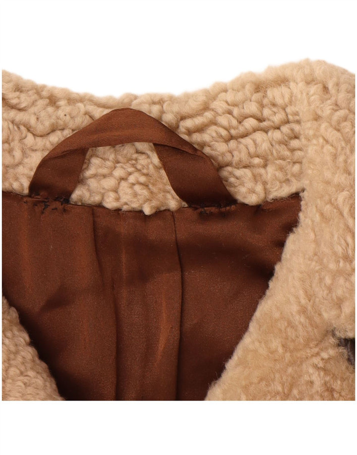 VINTAGE Γυναικείο Πανωφόρι από Faux Fur UK 14 Medium Beige