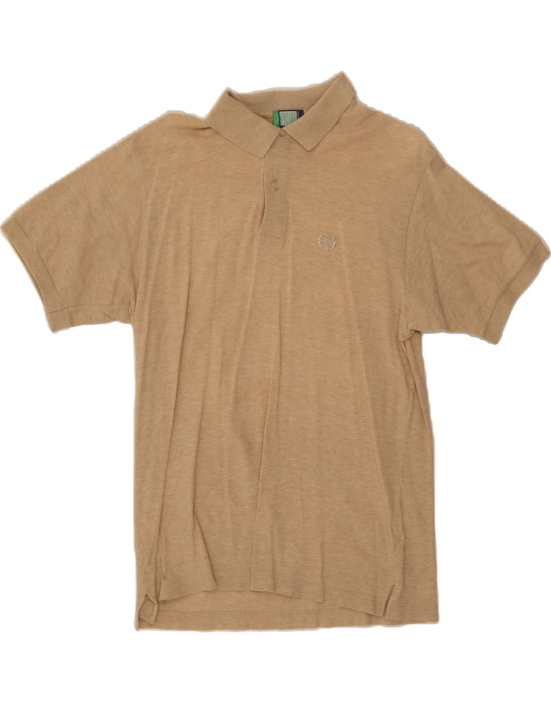 SERGIO TACCHINI Mens Polo Shirt Medium Beige Vintage Sergio Tacchini and Second-Hand Sergio Tacchini from Messina Hembry 