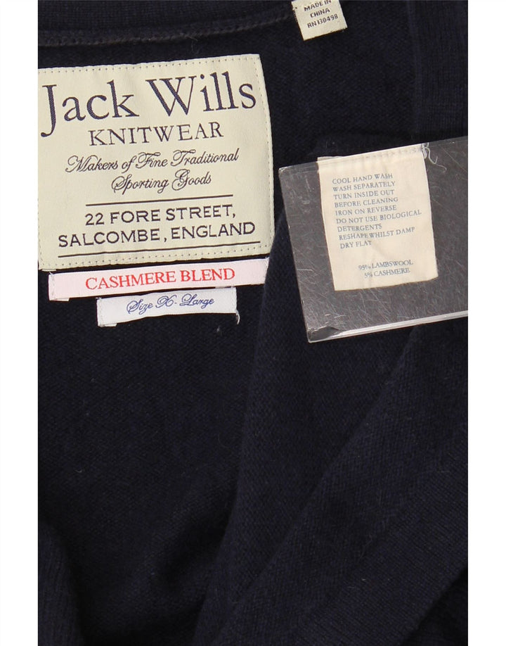 JACK WILLS Γυναικεία ζακέτα πουλόβερ UK 18 XL Navy Blue Lambswool