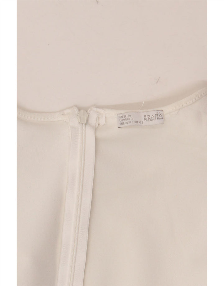 Γυναικείο κοντομάνικο Playsuit ZARA 8 Small W28 Λευκό