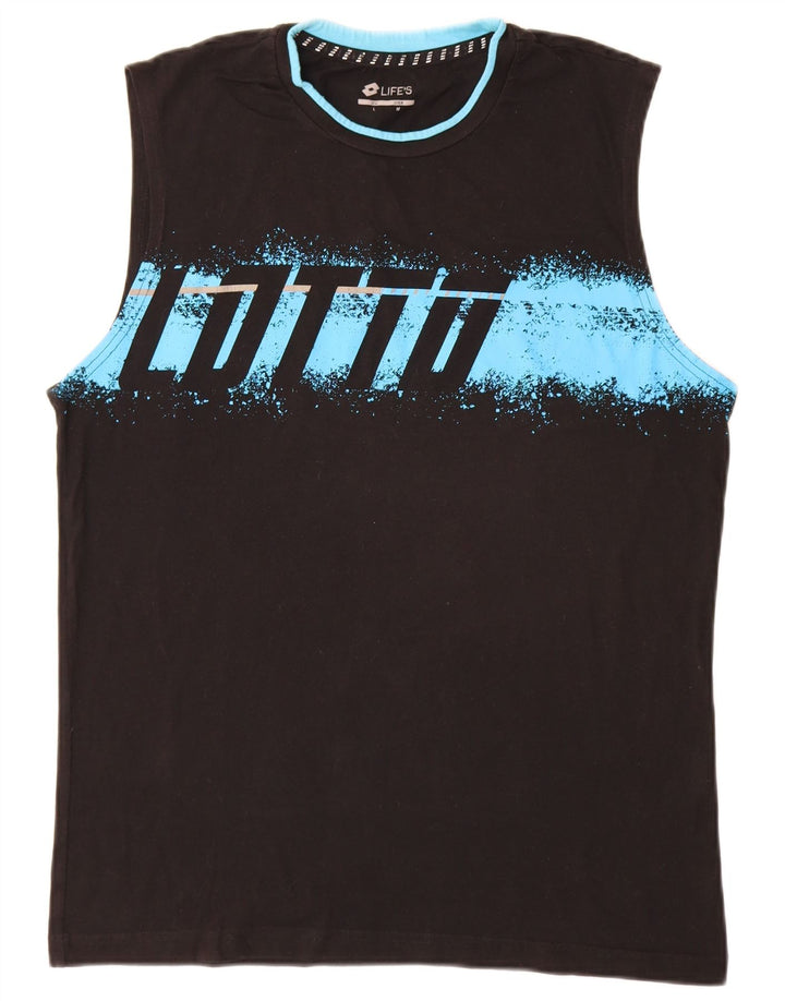 Ανδρικό γραφικό γιλέκο Lotto Top Μεσαίο μαύρο βαμβακερό