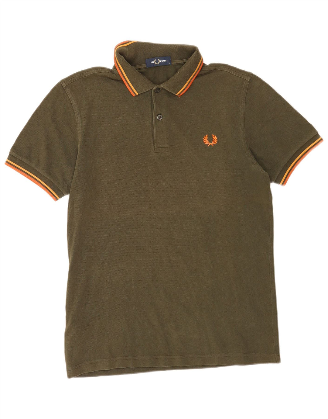 Fred Perry Ανδρικό Πόλο Μπλουζάκι Μικρό Χακί Βαμβακερό