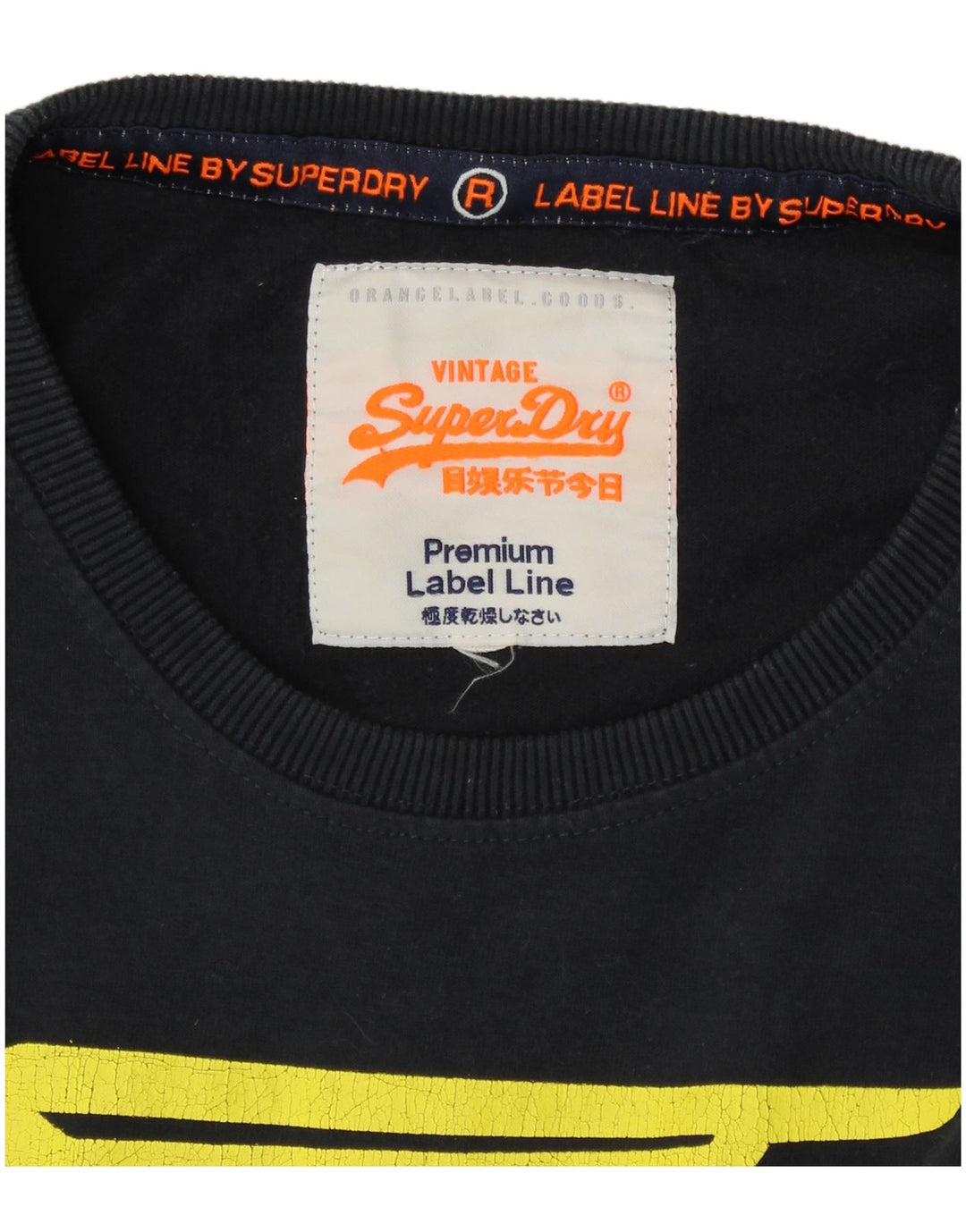 Ανδρικό γραφικό μπλουζάκι SUPERDRY Τοπ μεσαίο μπλε ναυτικό βαμβακερό