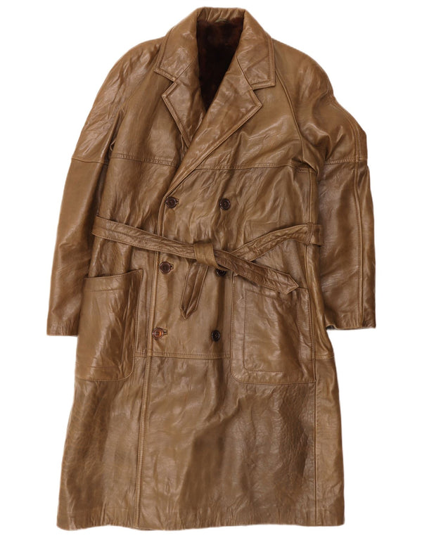 Vintage Ανδρικό Sherpa Διπλό Δερμάτινο Παλτό IT 48 Μεσαίο Καφέ