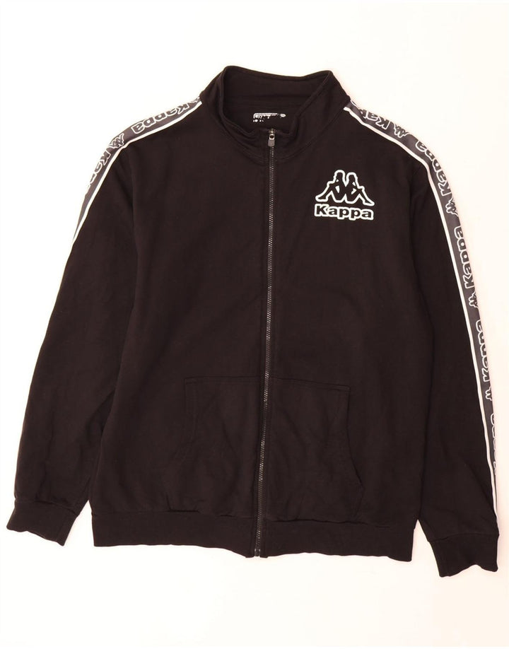 Ανδρική φόρμα γραφική Kappa Top Jacket μεγάλο μαύρο βαμβακερό