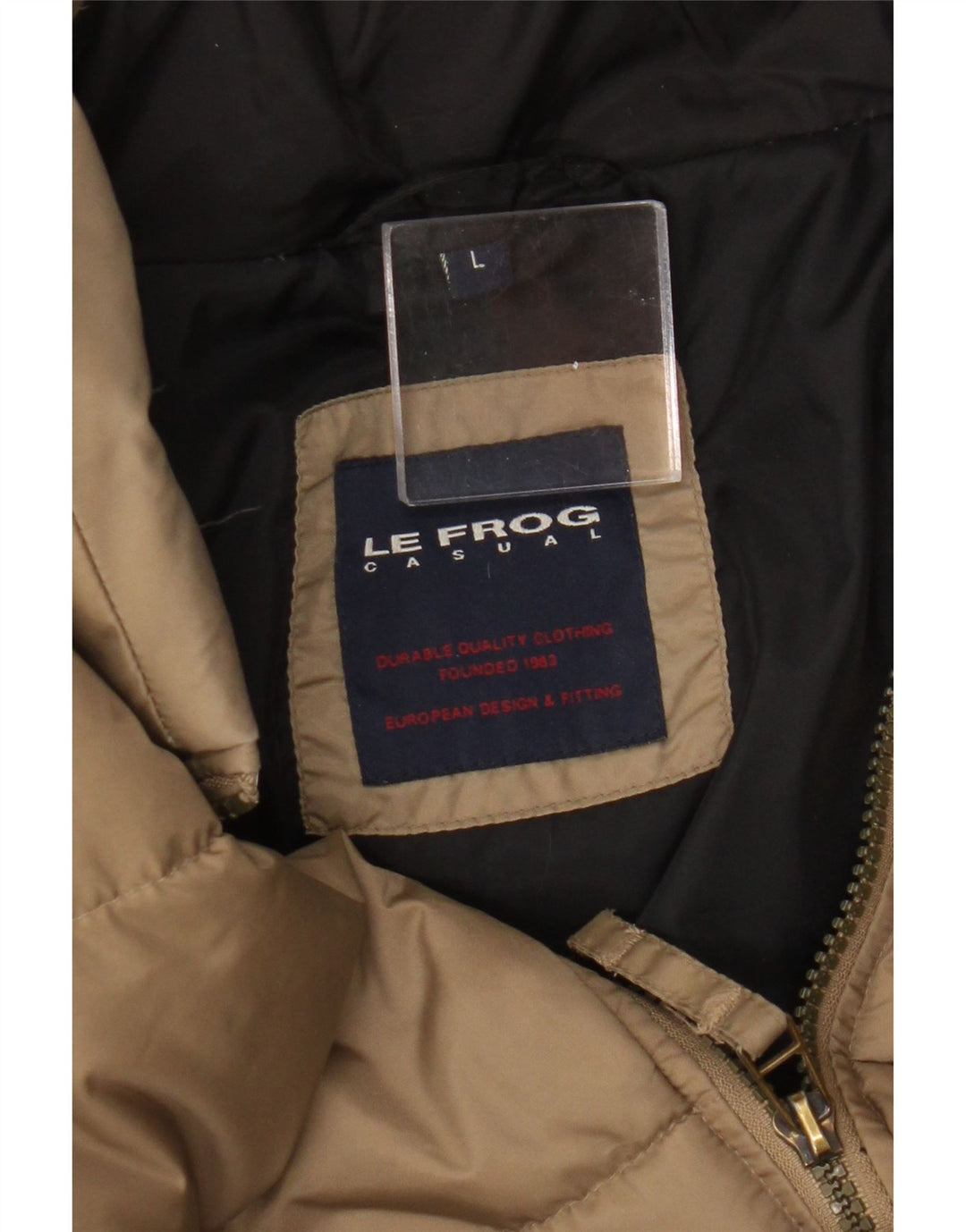 Ανδρικό μπουφάν με επένδυση Le Frog UK 40 Large Beige Polyamide