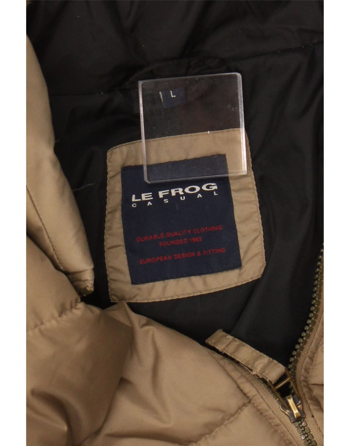 Ανδρικό μπουφάν με επένδυση Le Frog UK 40 Large Beige Polyamide