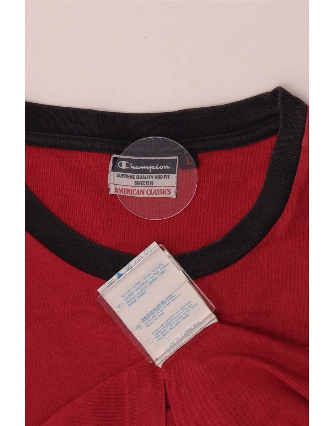 Ανδρικό γραφικό T-Shirt Champion Top μεγάλο κόκκινο βαμβακερό