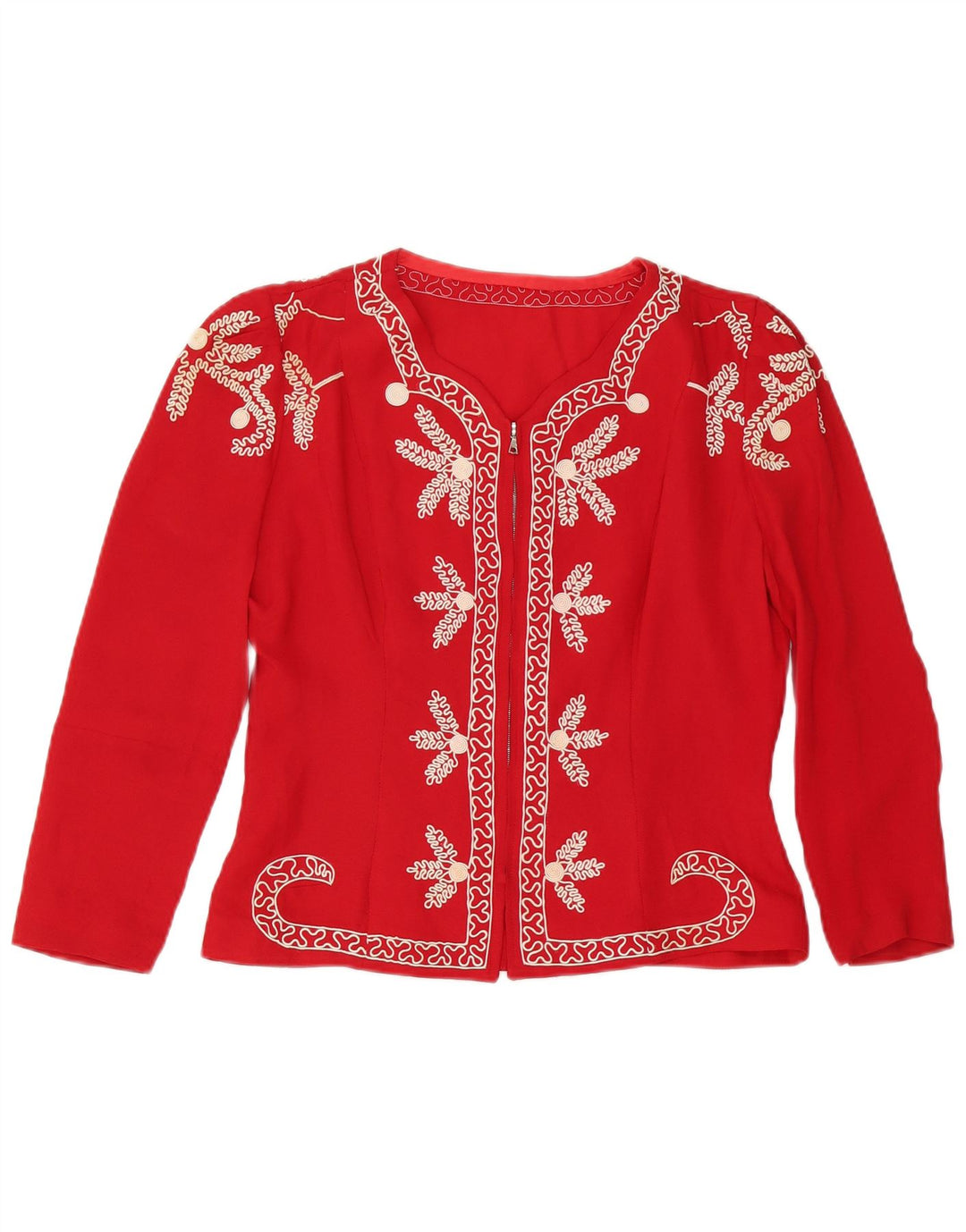 Vintage γυναικεία ζακέτα UK 14 Medium Red Floral