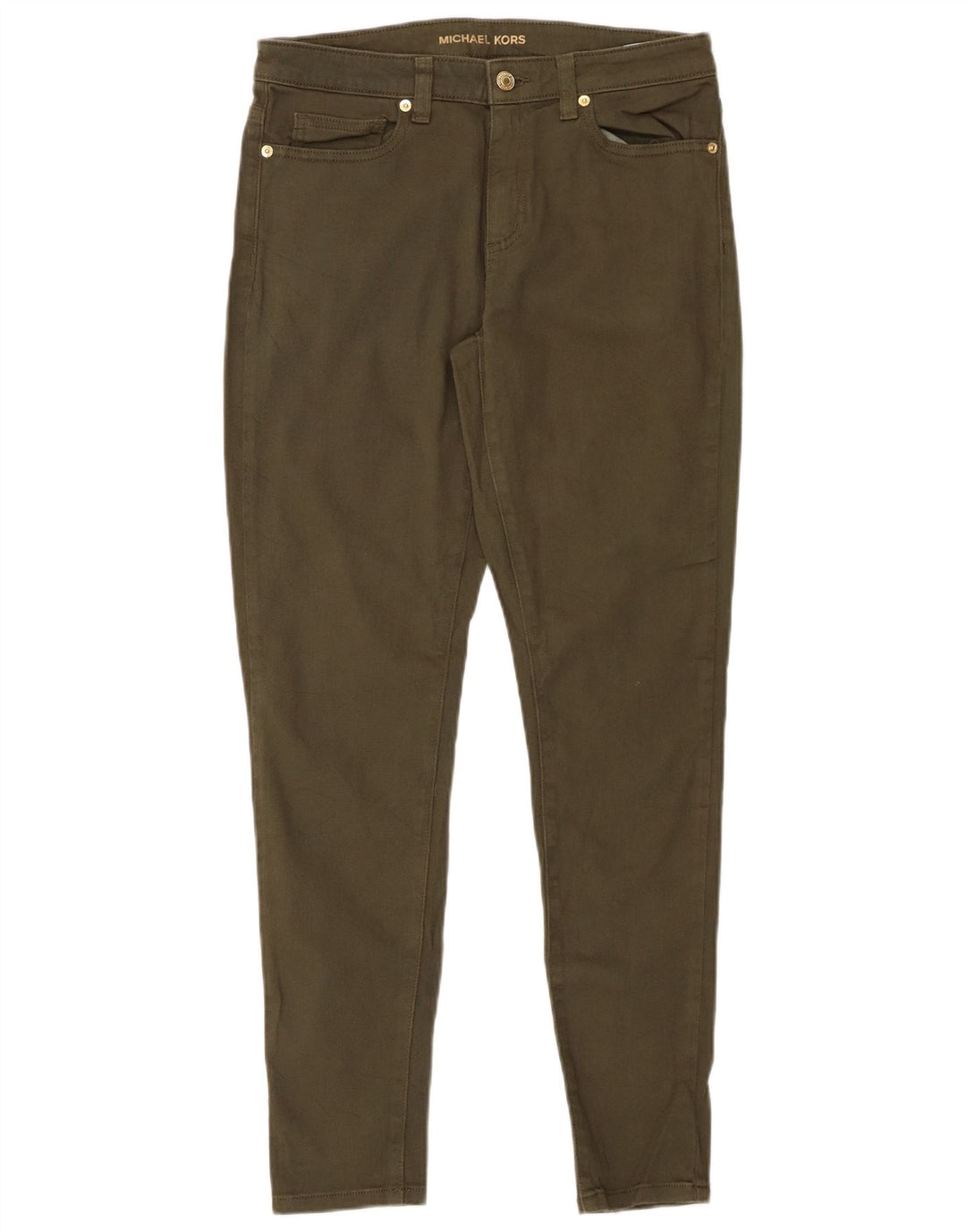 MICHAEL KORS Γυναικείο Skinny Casual Παντελόνι US 8 Medium W28 L29 Khaki